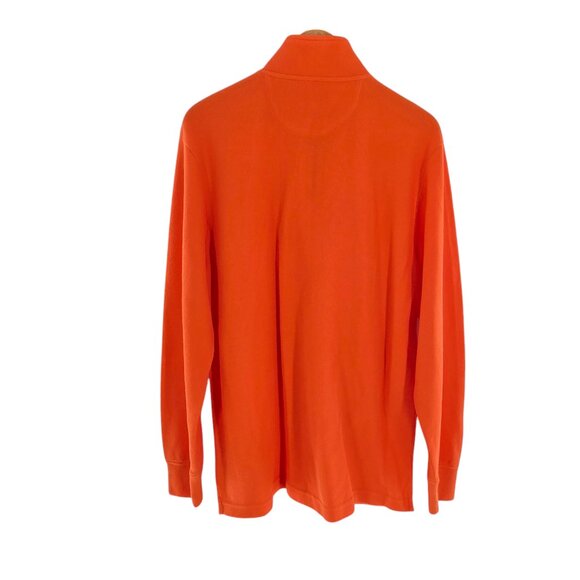 Chaps Sweater Men's Quarter Zip Mock neck Orange Sz L NWT - Picture 6 of 6